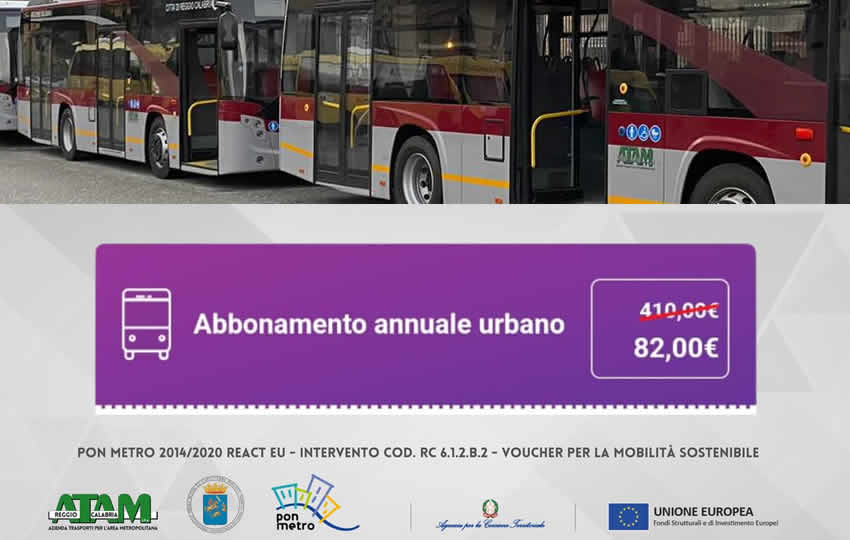 A Reggio Calabria, per incentivare l’utilizzo dei mezzi pubblici l’ATAM riduce costo abbonamento dell'80%